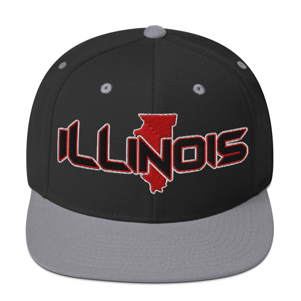 ${Illinois Baseball Cap} ${Cap with Illinois State map and Illinois name on it.} ${xadaprints.com} ${XADA PRINTS}