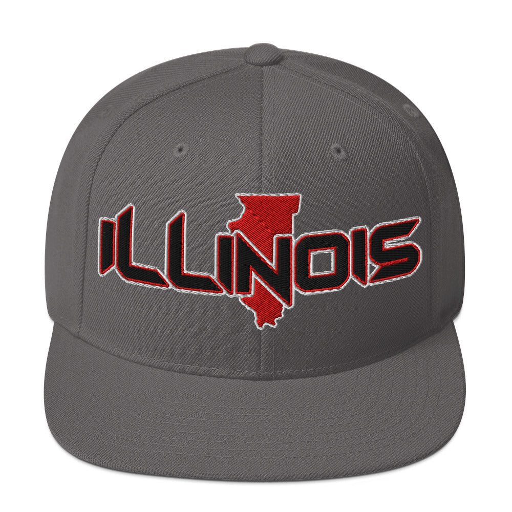${Illinois Baseball Cap} ${Cap with Illinois State map and Illinois name on it.} ${xadaprints.com} ${XADA PRINTS}