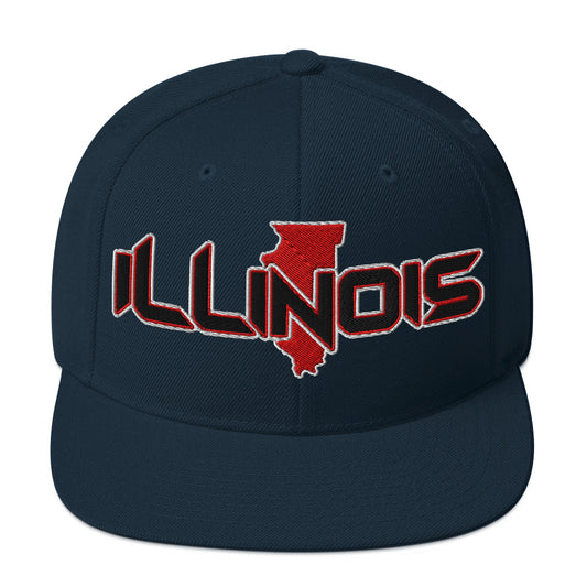 ${Illinois Baseball Cap} ${Cap with Illinois State map and Illinois name on it.} ${xadaprints.com} ${XADA PRINTS}