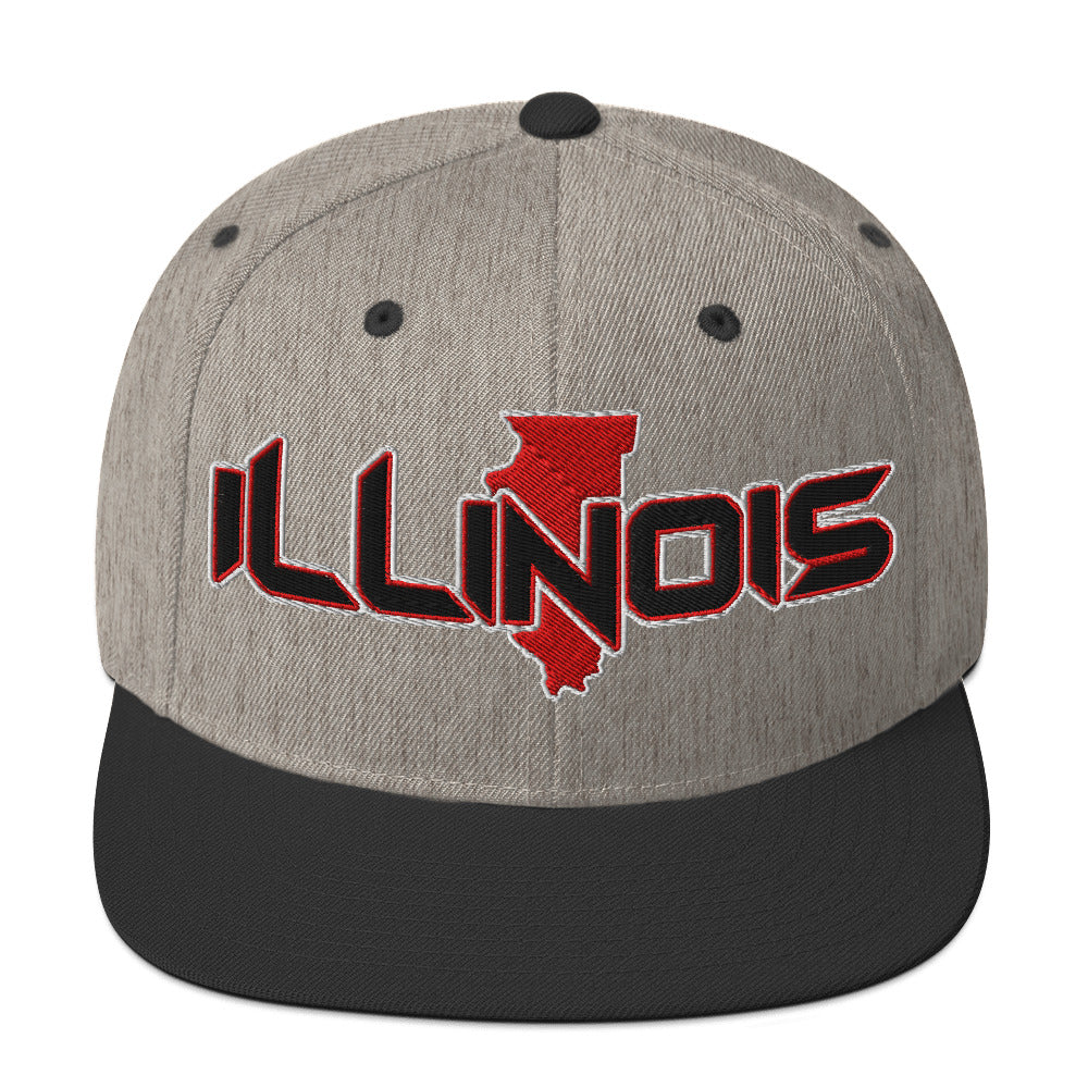${Illinois Baseball Cap} ${Cap with Illinois State map and Illinois name on it.} ${xadaprints.com} ${XADA PRINTS}
