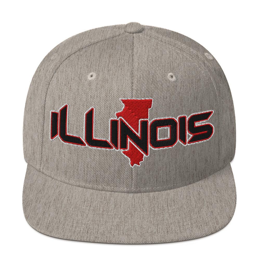 ${Illinois Baseball Cap} ${Cap with Illinois State map and Illinois name on it.} ${xadaprints.com} ${XADA PRINTS}