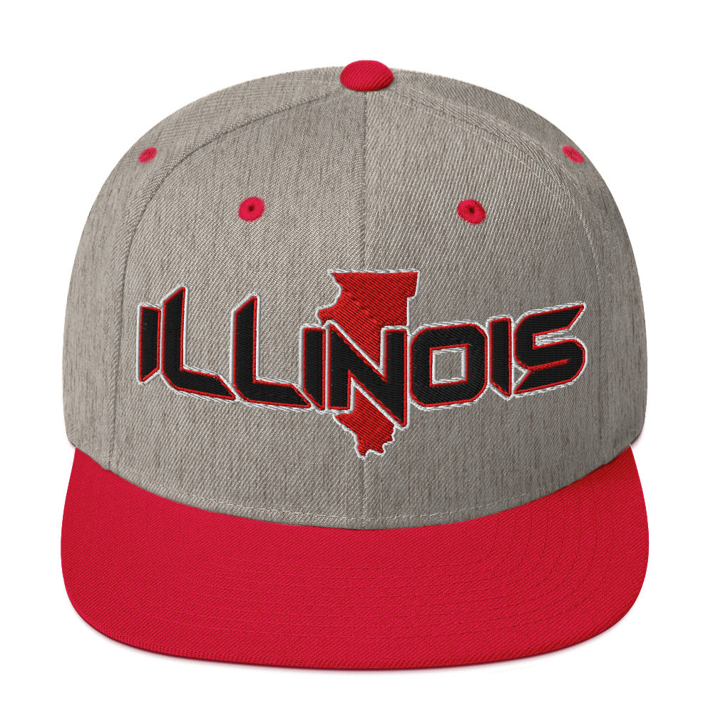 ${Illinois Baseball Cap} ${Cap with Illinois State map and Illinois name on it.} ${xadaprints.com} ${XADA PRINTS}