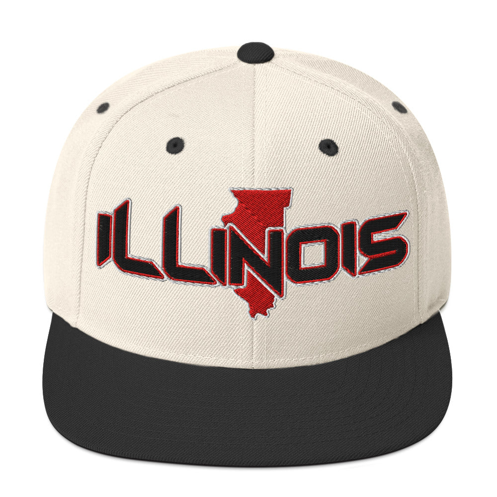 ${Illinois Baseball Cap} ${Cap with Illinois State map and Illinois name on it.} ${xadaprints.com} ${XADA PRINTS}