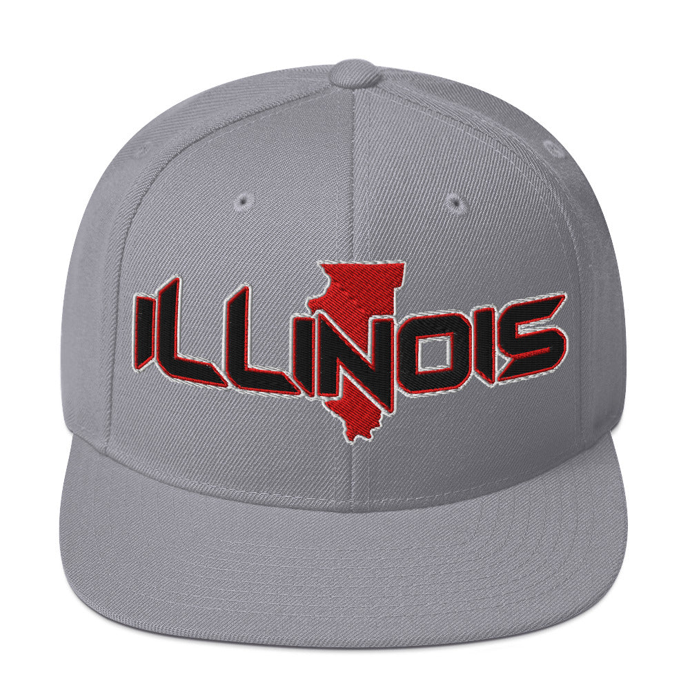 ${Illinois Baseball Cap} ${Cap with Illinois State map and Illinois name on it.} ${xadaprints.com} ${XADA PRINTS}