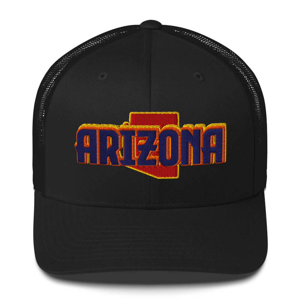${Arizona Trucker Cap} ${Cap with Arizona State map and Arizona name on it.} ${xadaprints.com} ${XADA PRINTS}