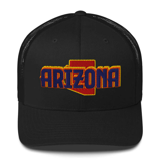 ${Arizona Trucker Cap} ${Cap with Arizona State map and Arizona name on it.} ${xadaprints.com} ${XADA PRINTS}