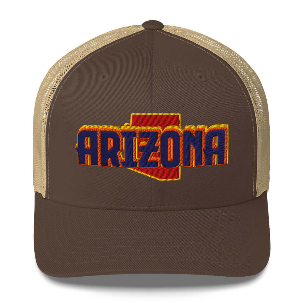 ${Arizona Trucker Cap} ${Cap with Arizona State map and Arizona name on it.} ${xadaprints.com} ${XADA PRINTS}