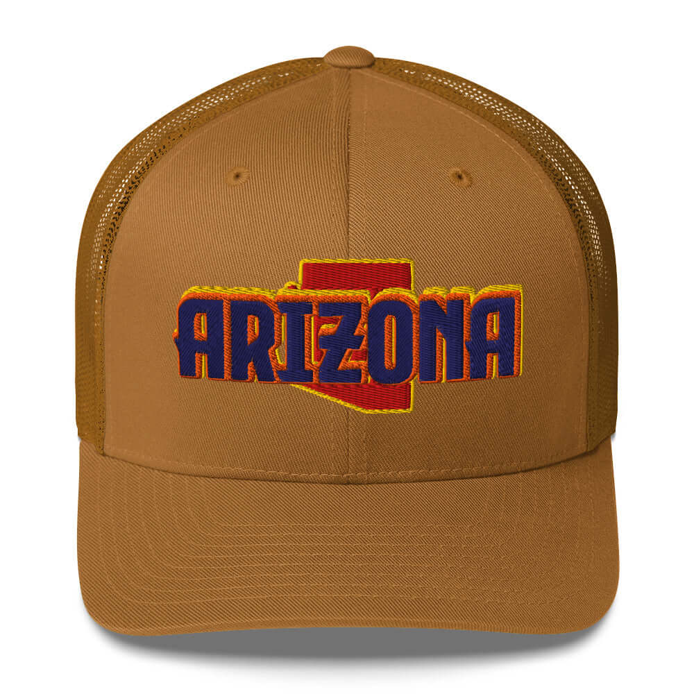 ${Arizona Trucker Cap} ${Cap with Arizona State map and Arizona name on it.} ${xadaprints.com} ${XADA PRINTS}