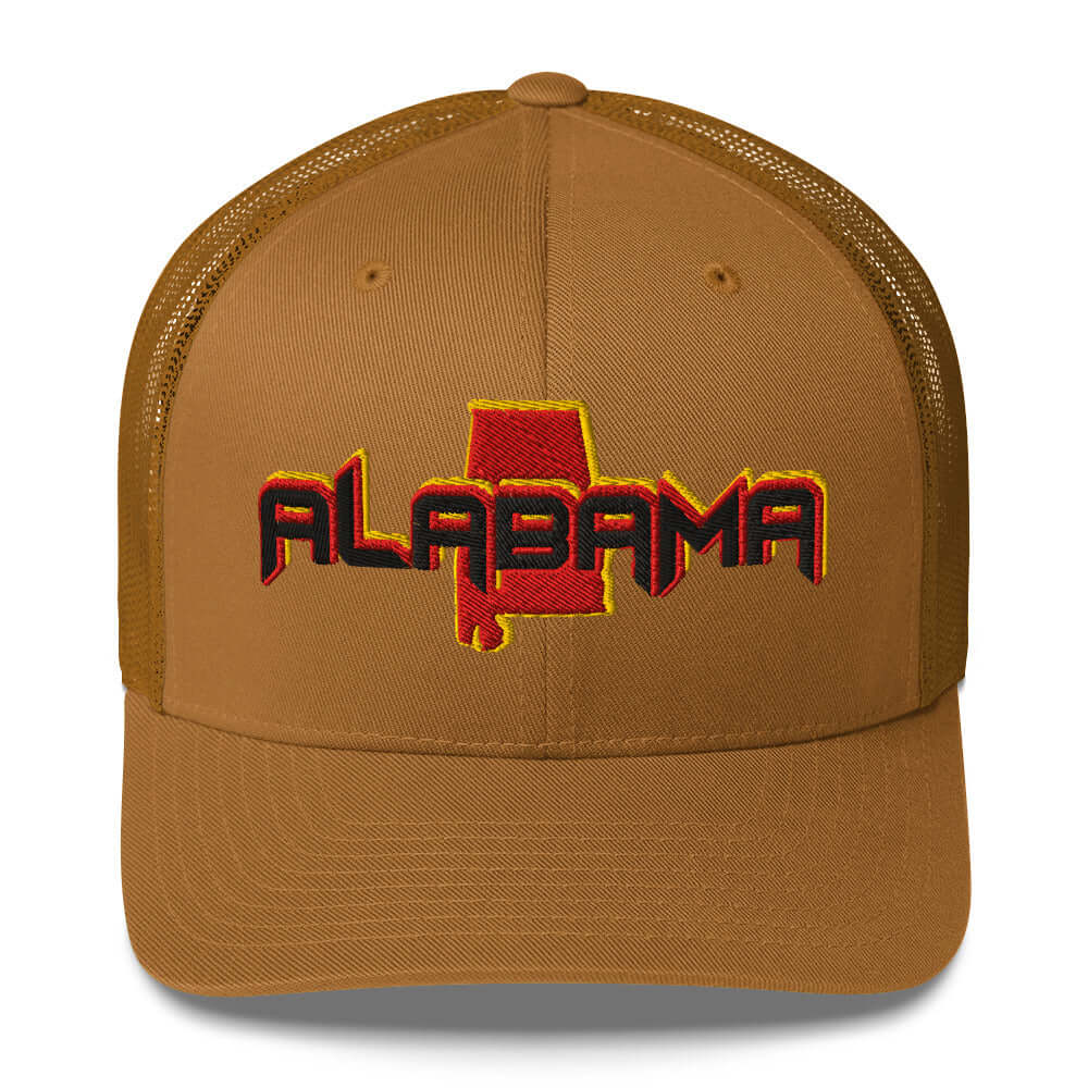 ${Alabama Trucker Cap} ${Cap with Alabama State map and Alabama name on it.} ${xadaprints.com} ${XADA PRINTS}
