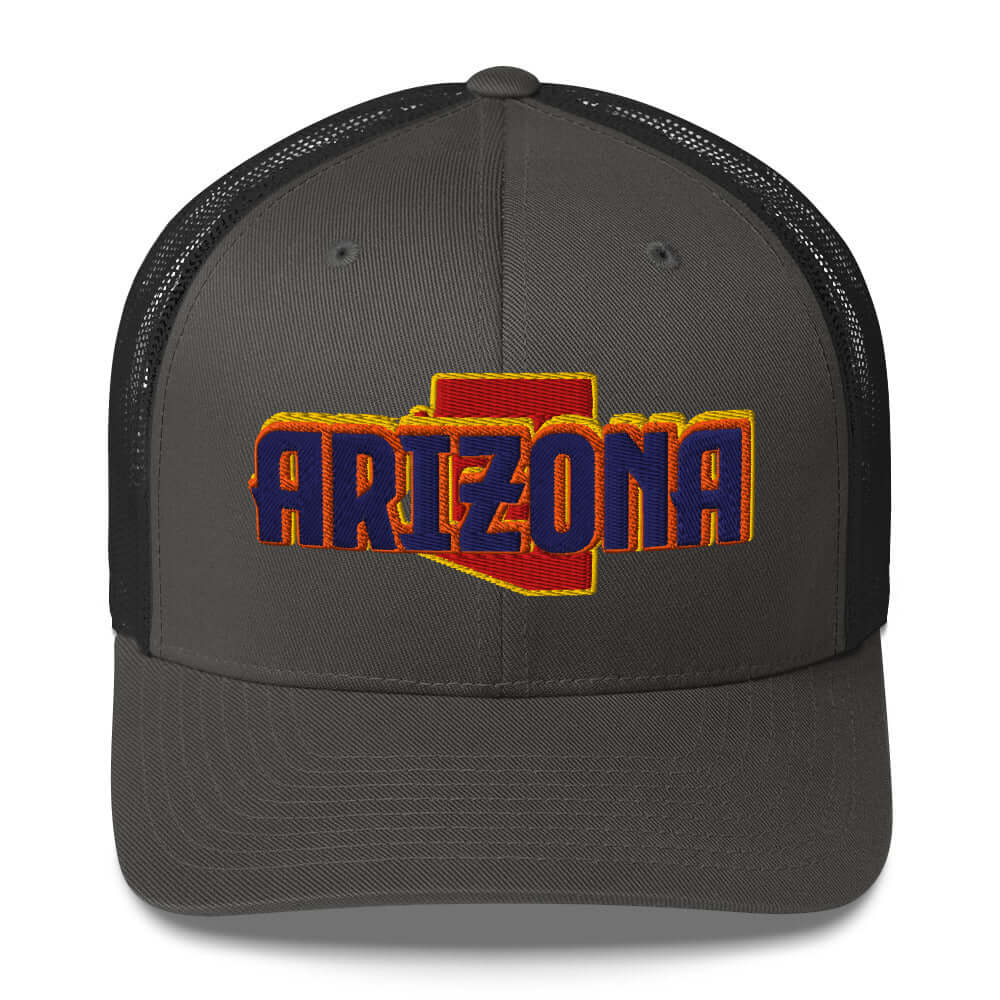 ${Arizona Trucker Cap} ${Cap with Arizona State map and Arizona name on it.} ${xadaprints.com} ${XADA PRINTS}