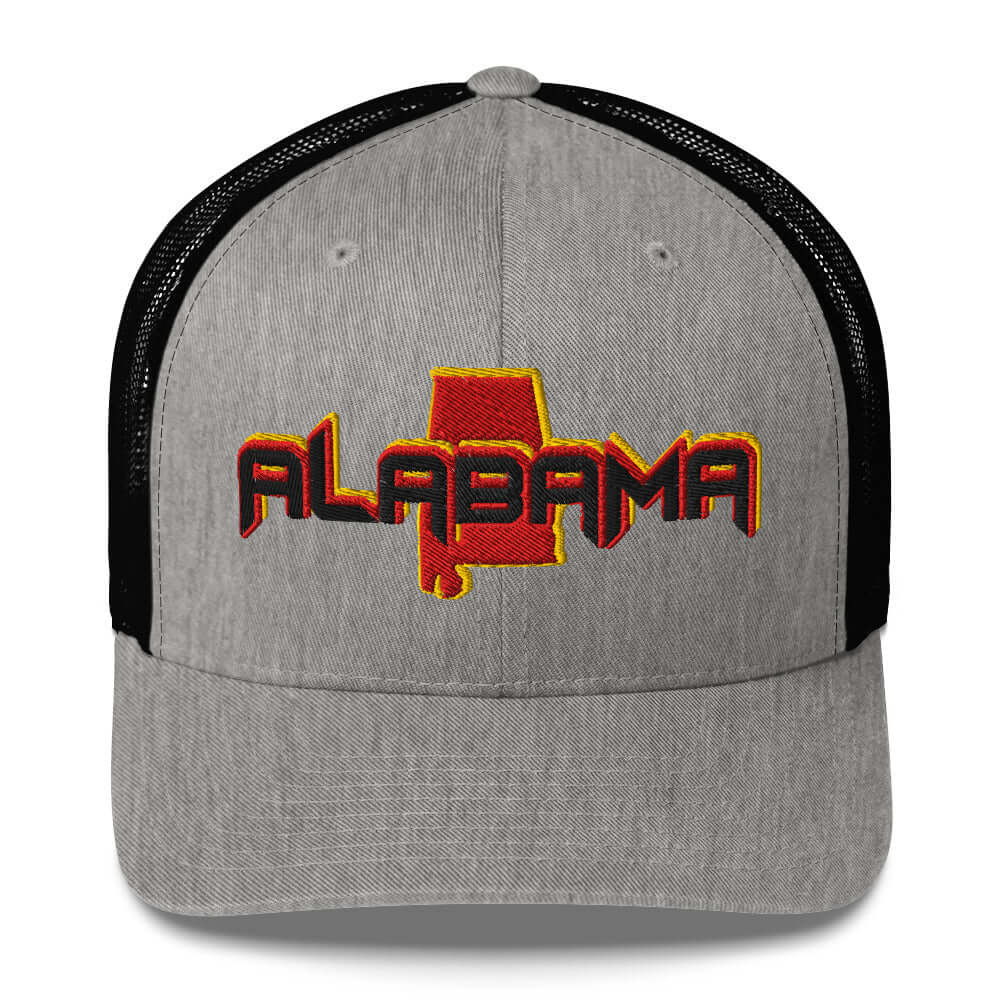${Alabama Trucker Cap} ${Cap with Alabama State map and Alabama name on it.} ${xadaprints.com} ${XADA PRINTS}