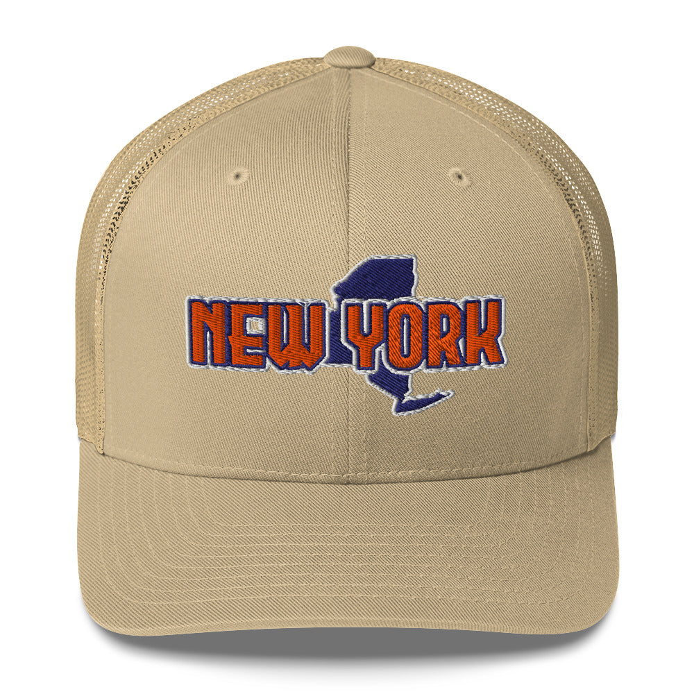 ${New York Trucker Cap} ${Cap with New York State map and New York name on it.} ${xadaprints.com} ${XADA PRINTS}