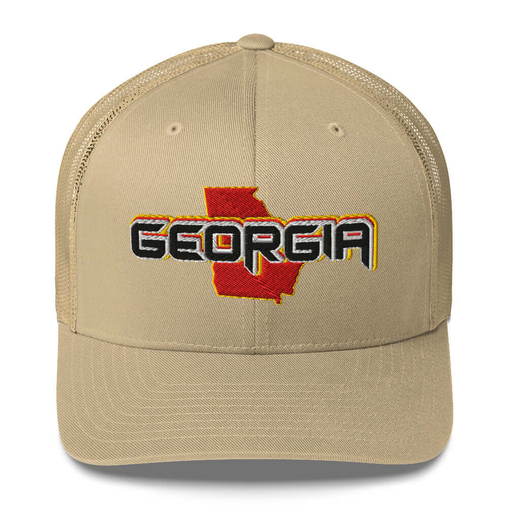 ${Georgia Baseball Cap} ${Cap with Georgia State map and Georgia name on it.} ${xadaprints.com} ${XADA PRINTS}