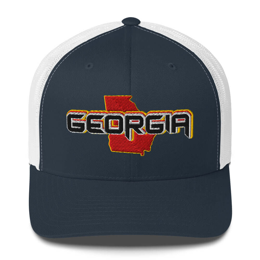 ${Georgia Baseball Cap} ${Cap with Georgia State map and Georgia name on it.} ${xadaprints.com} ${XADA PRINTS}