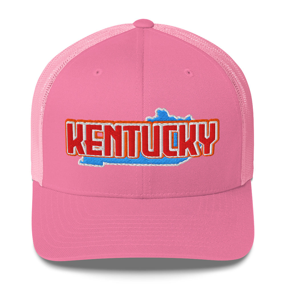 ${Kentucky Trucker Cap} ${Cap with Kentucky State map and Kentucky name on it.} ${xadaprints.com} ${XADA PRINTS}