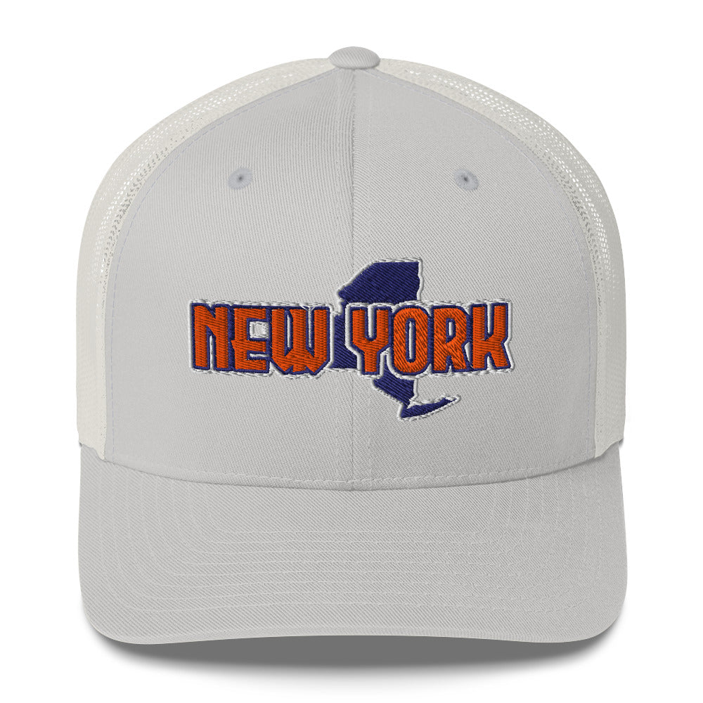 ${New York Trucker Cap} ${Cap with New York State map and New York name on it.} ${xadaprints.com} ${XADA PRINTS}