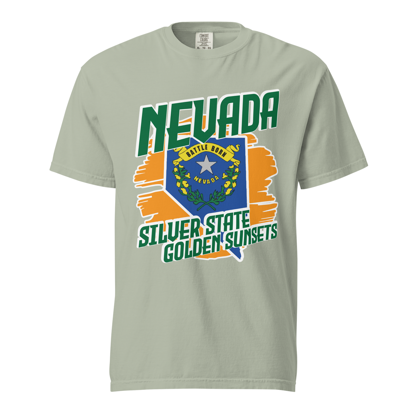 ${Nevada State (Heavyweight t-shirt)} ${USA Love Nevada State Unisex Garment-dyed t-shirt} ${xadaprints.com} ${XADA PRINTS