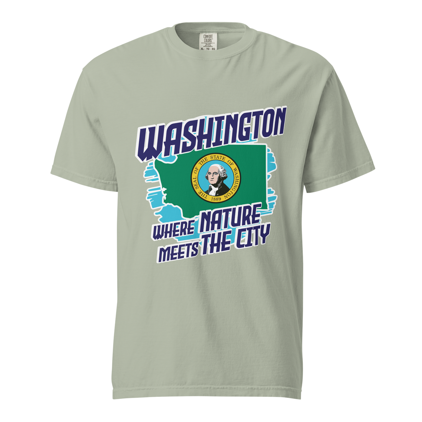 ${Washington State (Heavyweight t-shirt)} ${USA Love Washington State Unisex Garment-dyed t-shirt} ${xadaprints.com} ${XADA PRINTS