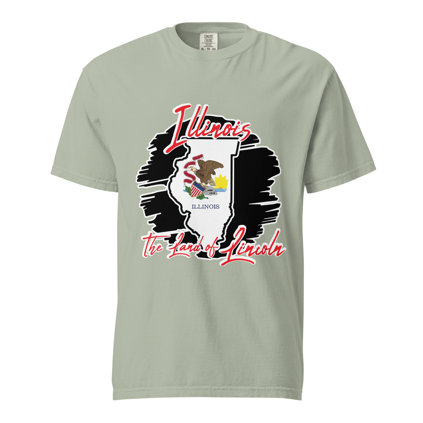 ${Illinois State (Heavyweight t-shirt)} ${USA Love Illinois State Unisex Garment-dyed t-shirt} ${xadaprints.com} ${XADA PRINTS