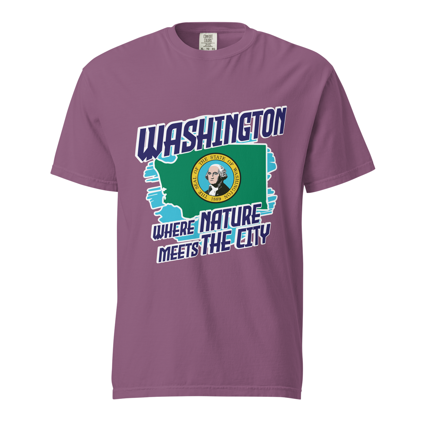 ${Washington State (Heavyweight t-shirt)} ${USA Love Washington State Unisex Garment-dyed t-shirt} ${xadaprints.com} ${XADA PRINTS