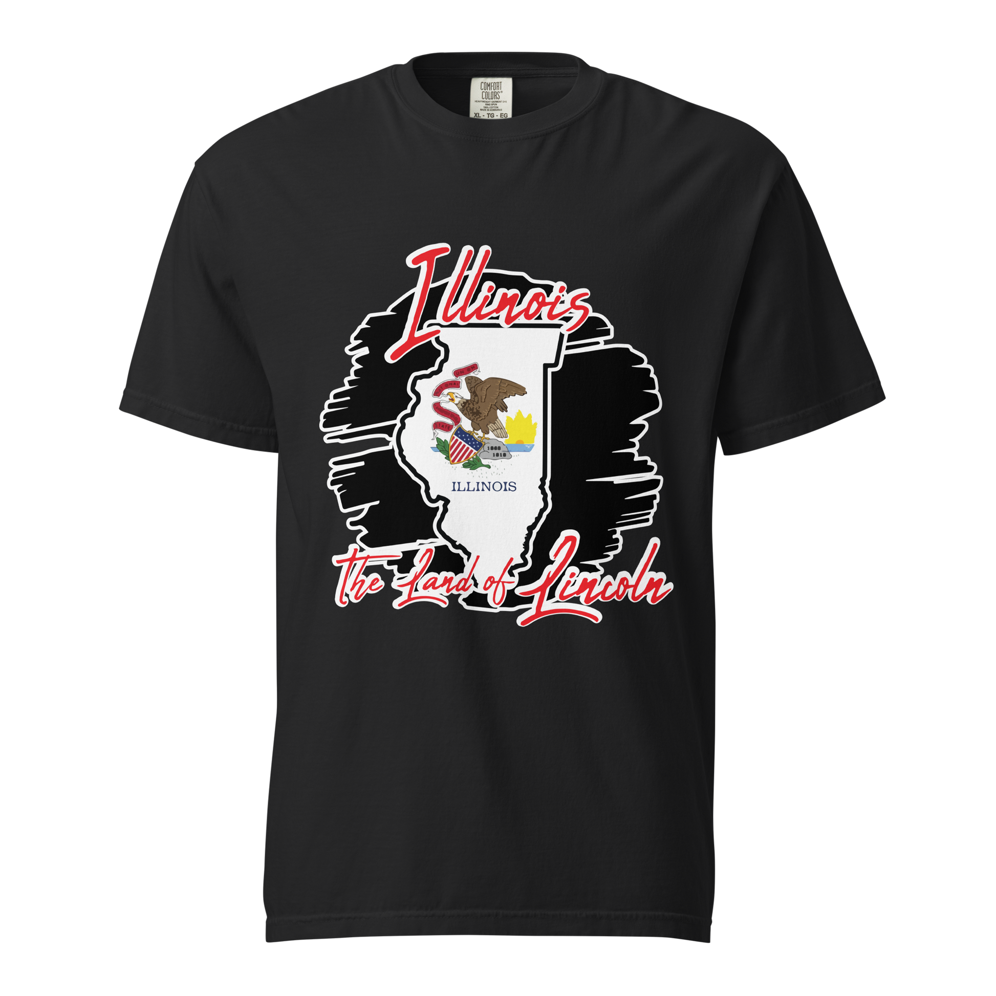 ${Illinois State (Heavyweight t-shirt)} ${USA Love Illinois State Unisex Garment-dyed t-shirt} ${xadaprints.com} ${XADA PRINTS