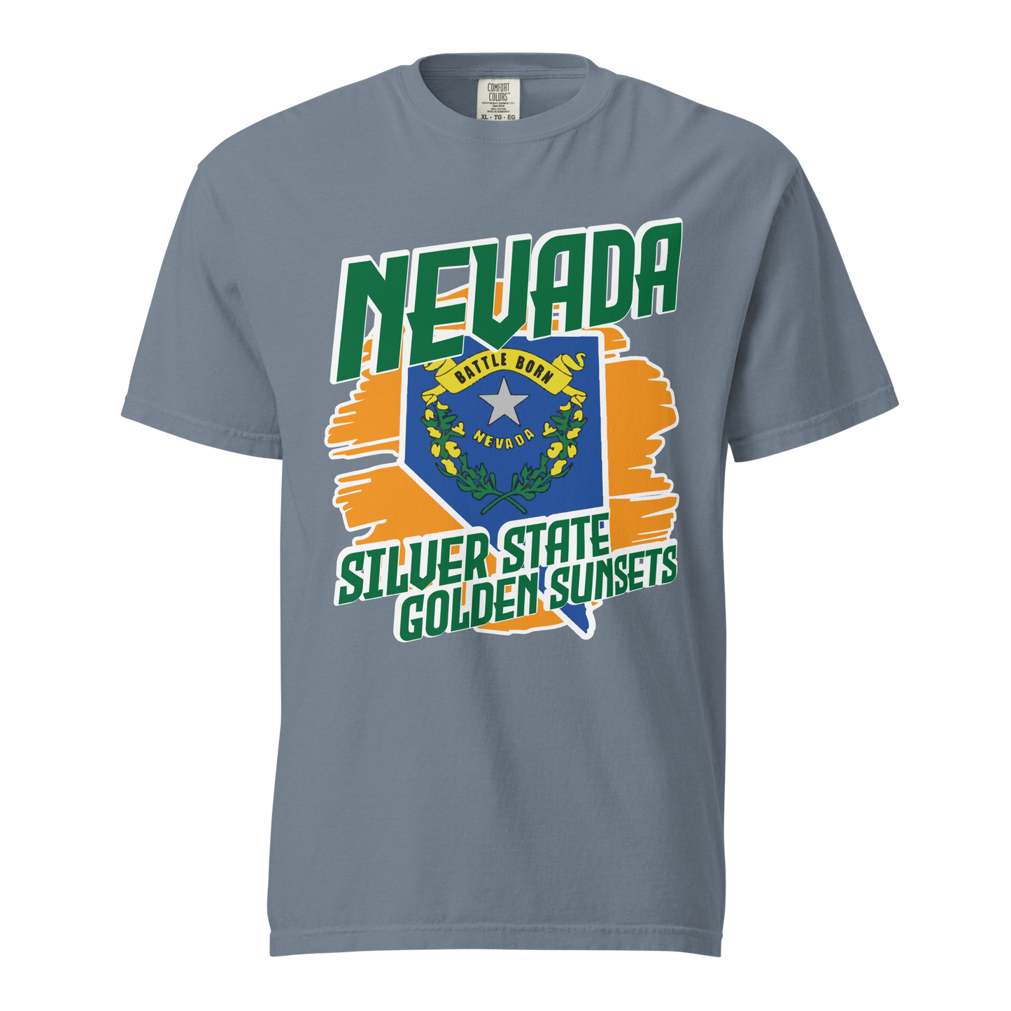 ${Nevada State (Heavyweight t-shirt)} ${USA Love Nevada State Unisex Garment-dyed t-shirt} ${xadaprints.com} ${XADA PRINTS