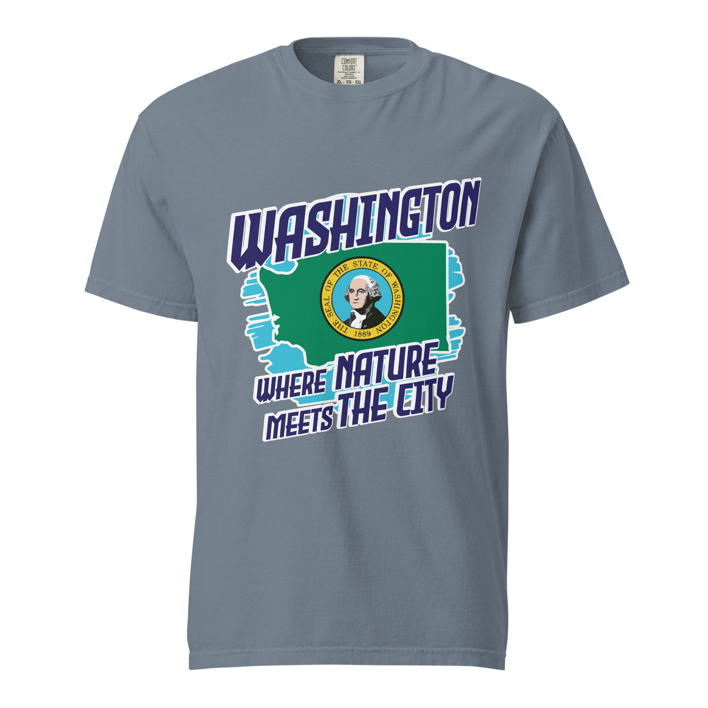 ${Washington State (Heavyweight t-shirt)} ${USA Love Washington State Unisex Garment-dyed t-shirt} ${xadaprints.com} ${XADA PRINTS