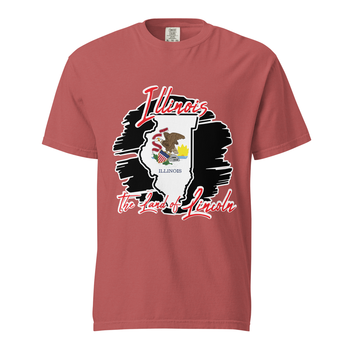 ${Illinois State (Heavyweight t-shirt)} ${USA Love Illinois State Unisex Garment-dyed t-shirt} ${xadaprints.com} ${XADA PRINTS