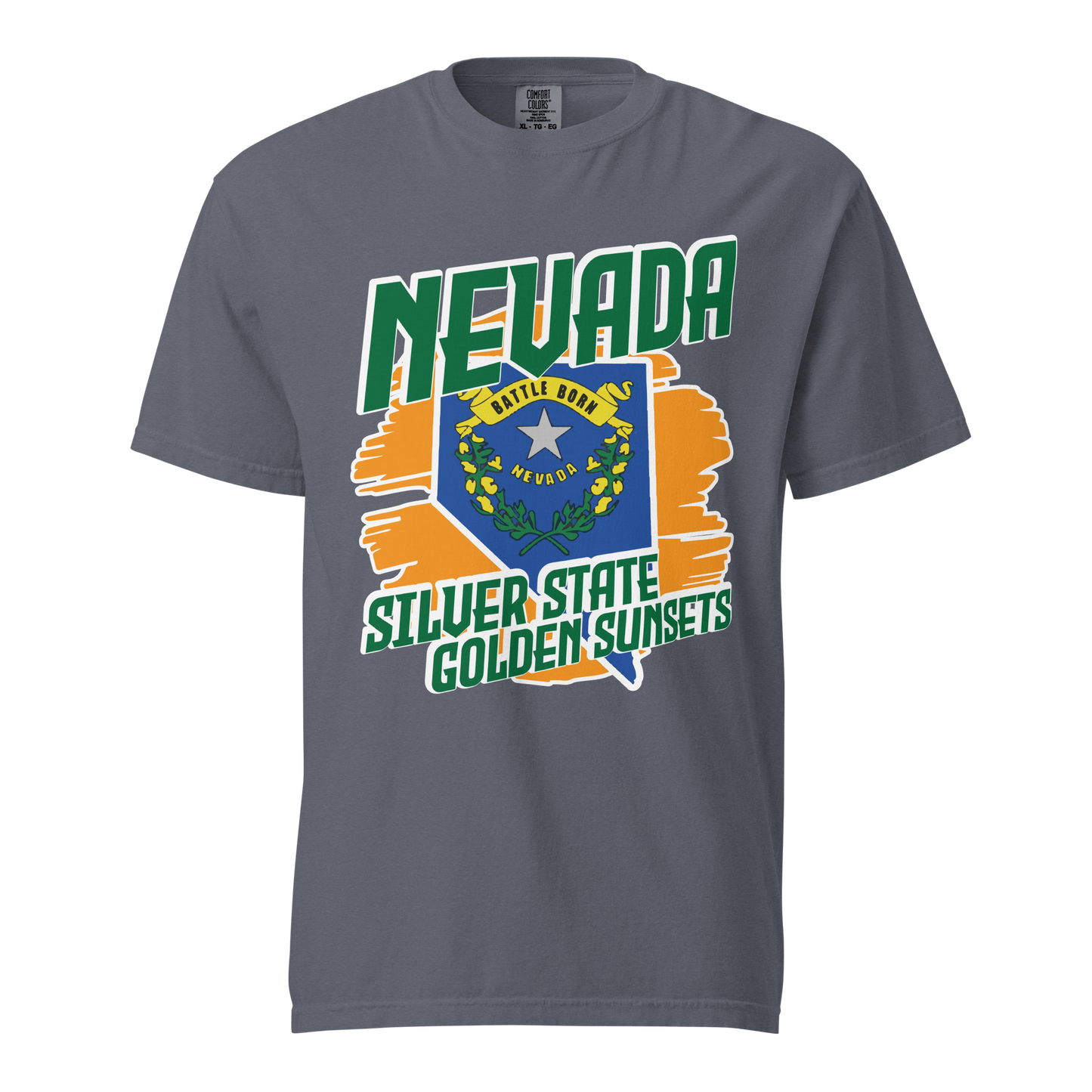 ${Nevada State (Heavyweight t-shirt)} ${USA Love Nevada State Unisex Garment-dyed t-shirt} ${xadaprints.com} ${XADA PRINTS