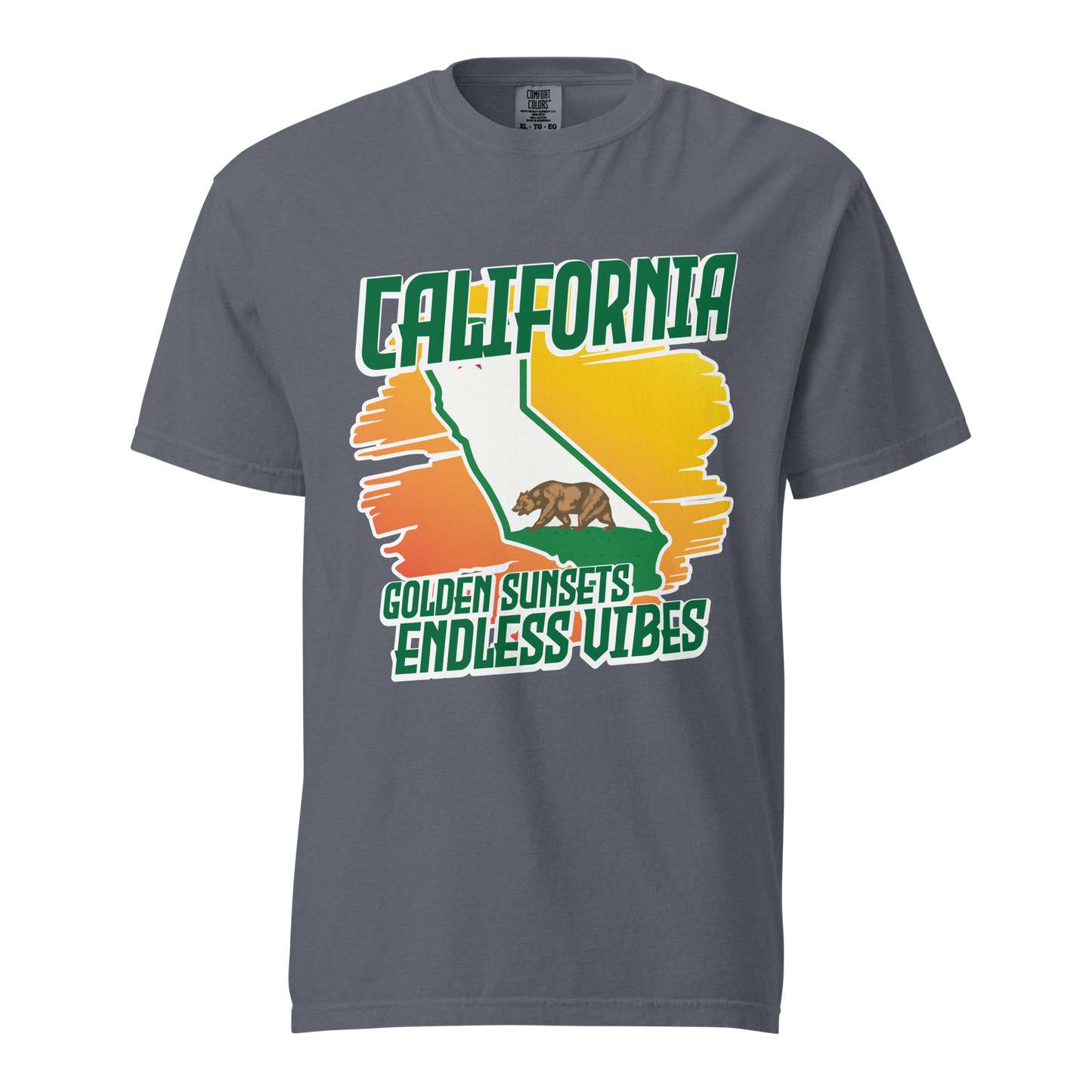${California State (Heavyweight t-shirt)} ${USA Love California State Unisex Garment-dyed t-shirt} ${xadaprints.com} ${XADA PRINTS