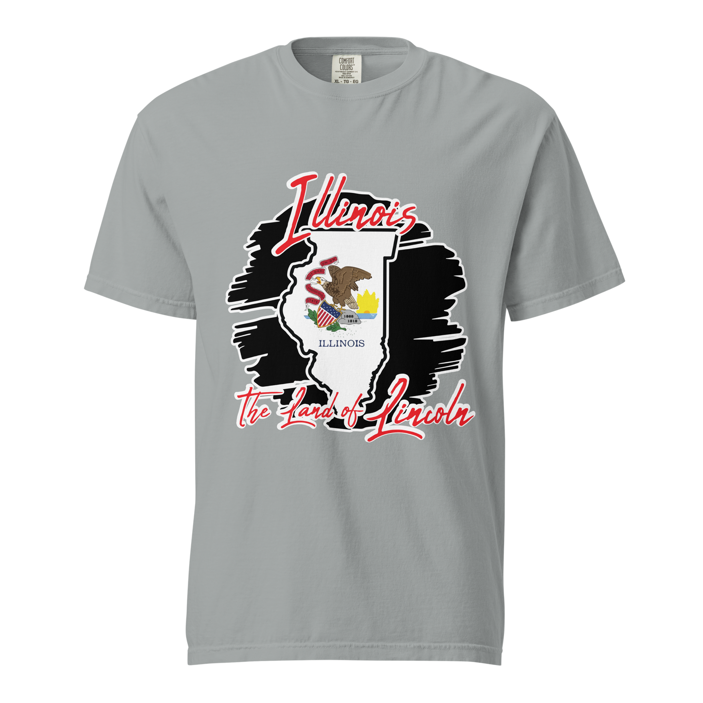 ${Illinois State (Heavyweight t-shirt)} ${USA Love Illinois State Unisex Garment-dyed t-shirt} ${xadaprints.com} ${XADA PRINTS