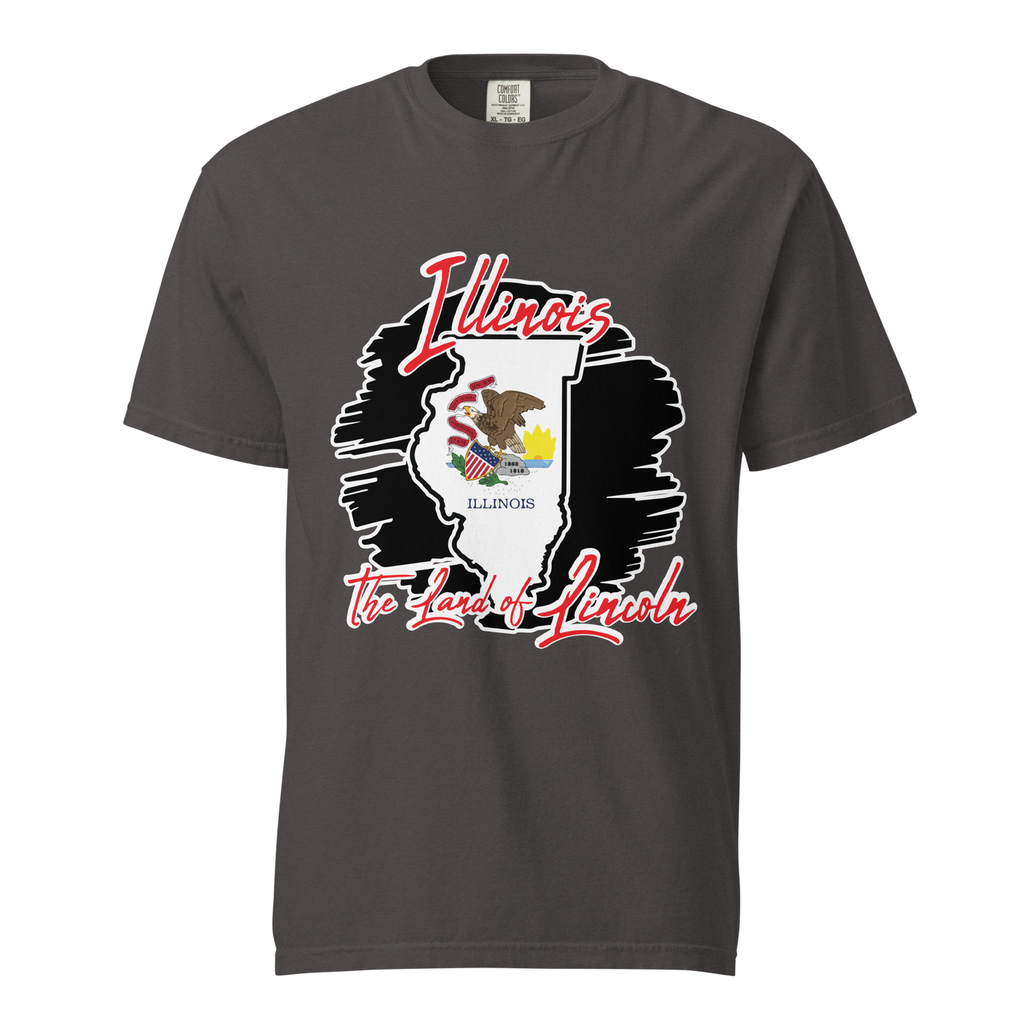 ${Illinois State (Heavyweight t-shirt)} ${USA Love Illinois State Unisex Garment-dyed t-shirt} ${xadaprints.com} ${XADA PRINTS