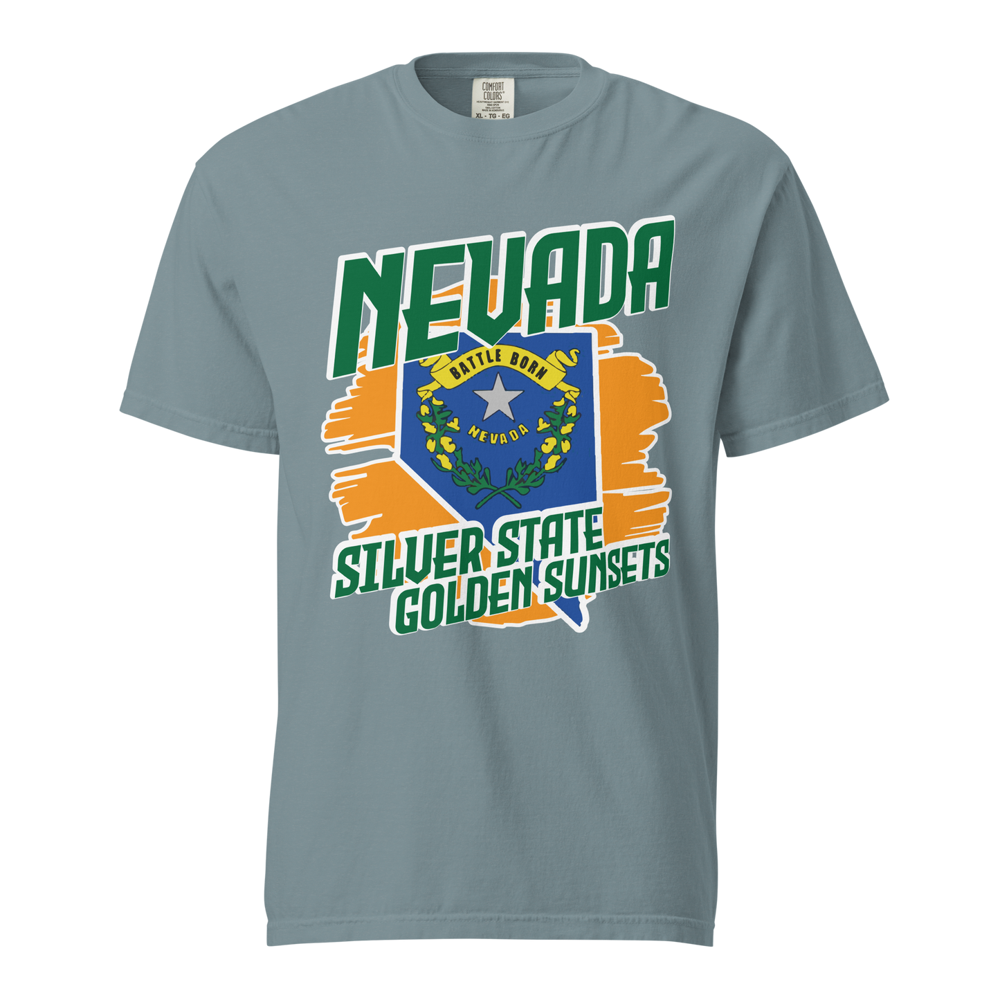 ${Nevada State (Heavyweight t-shirt)} ${USA Love Nevada State Unisex Garment-dyed t-shirt} ${xadaprints.com} ${XADA PRINTS