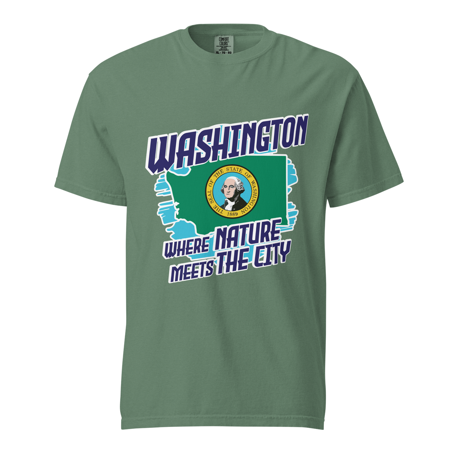 ${Washington State (Heavyweight t-shirt)} ${USA Love Washington State Unisex Garment-dyed t-shirt} ${xadaprints.com} ${XADA PRINTS