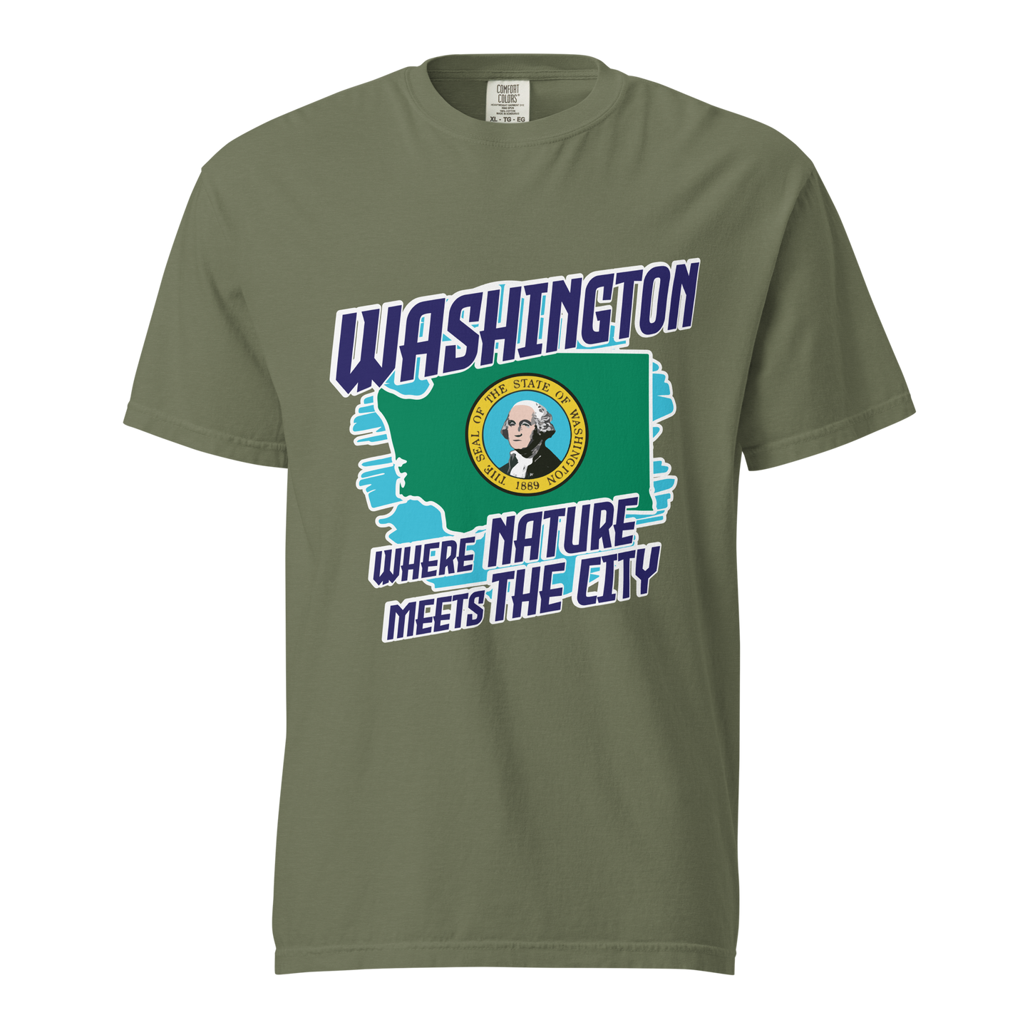 ${Washington State (Heavyweight t-shirt)} ${USA Love Washington State Unisex Garment-dyed t-shirt} ${xadaprints.com} ${XADA PRINTS