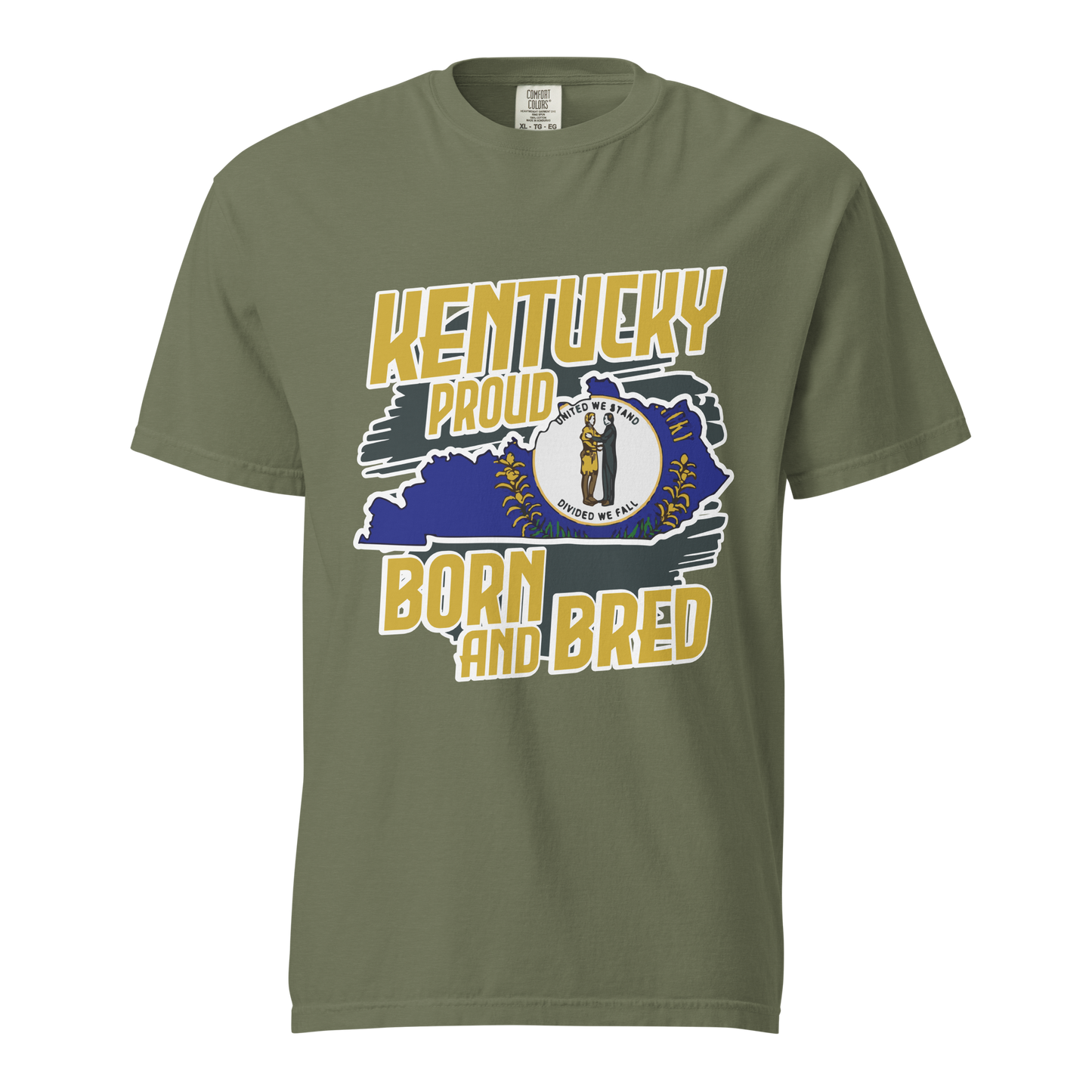 ${Kentucky State (Heavyweight t-shirt)} ${USA Love Kentucky State Unisex Garment-dyed t-shirt} ${xadaprints.com} ${XADA PRINTS