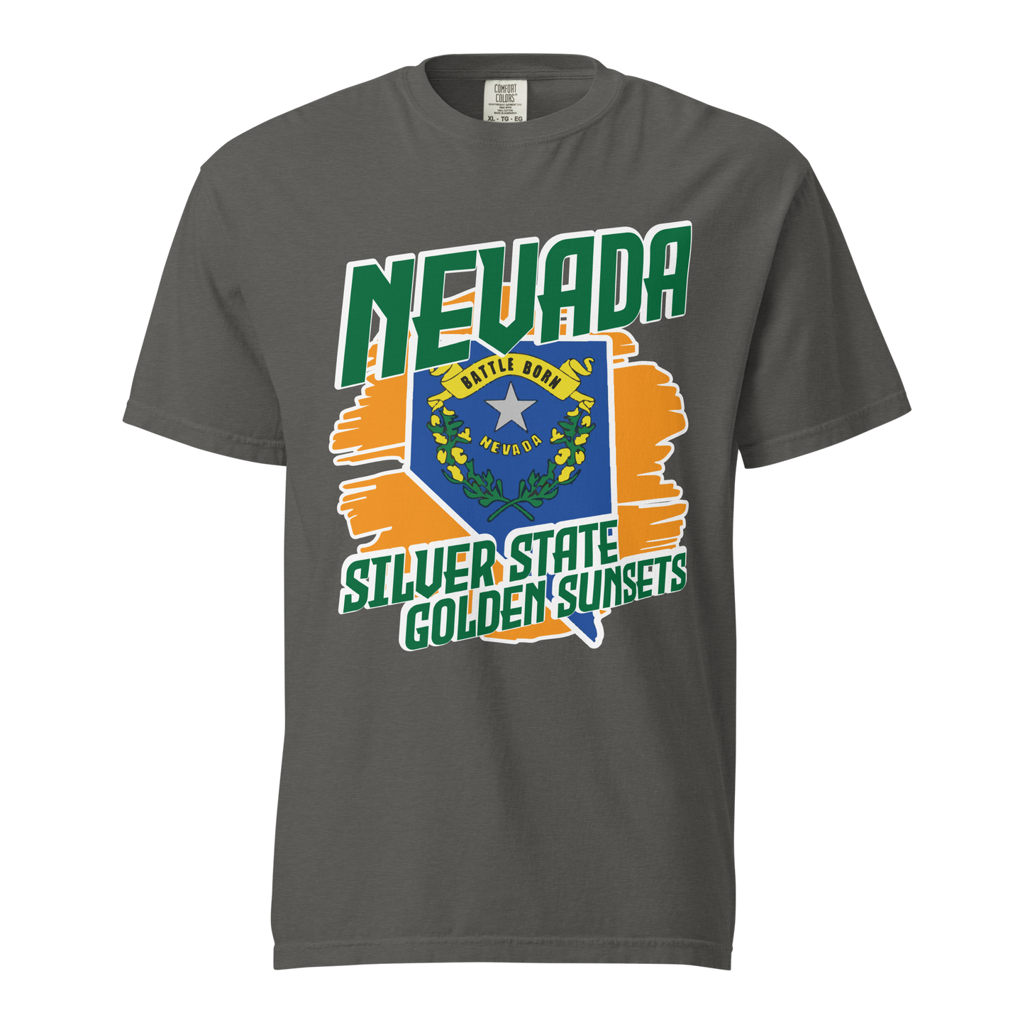 ${Nevada State (Heavyweight t-shirt)} ${USA Love Nevada State Unisex Garment-dyed t-shirt} ${xadaprints.com} ${XADA PRINTS