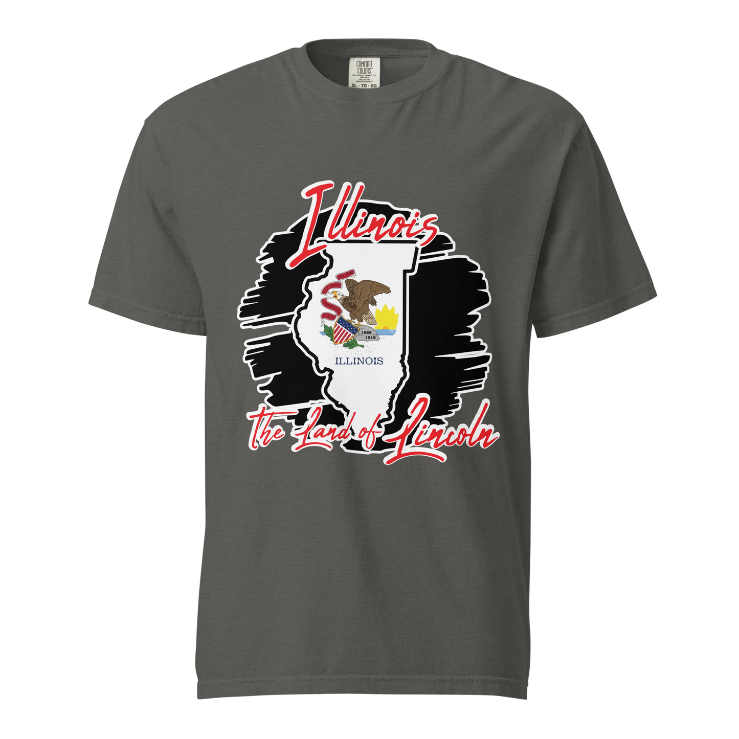 ${Illinois State (Heavyweight t-shirt)} ${USA Love Illinois State Unisex Garment-dyed t-shirt} ${xadaprints.com} ${XADA PRINTS