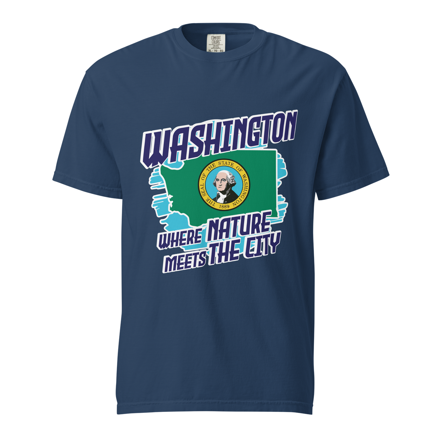${Washington State (Heavyweight t-shirt)} ${USA Love Washington State Unisex Garment-dyed t-shirt} ${xadaprints.com} ${XADA PRINTS