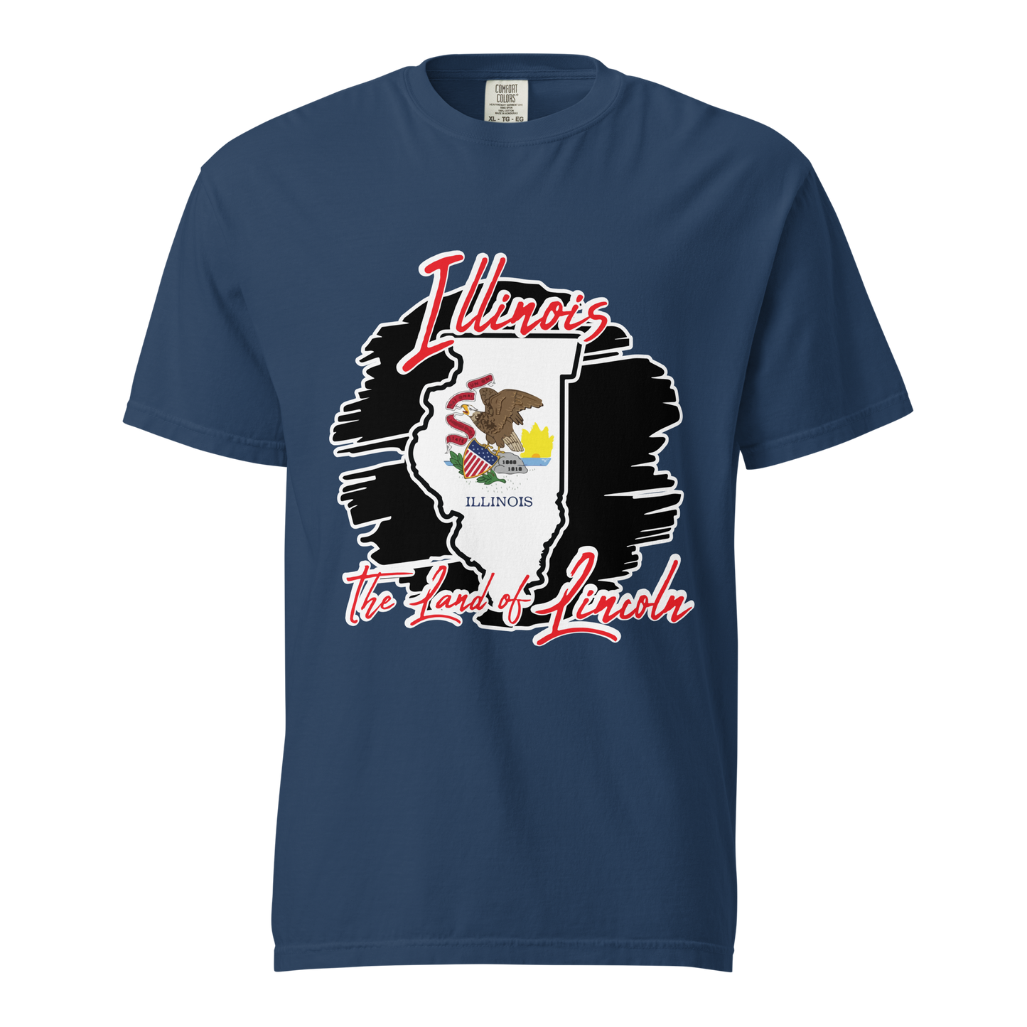 ${Illinois State (Heavyweight t-shirt)} ${USA Love Illinois State Unisex Garment-dyed t-shirt} ${xadaprints.com} ${XADA PRINTS