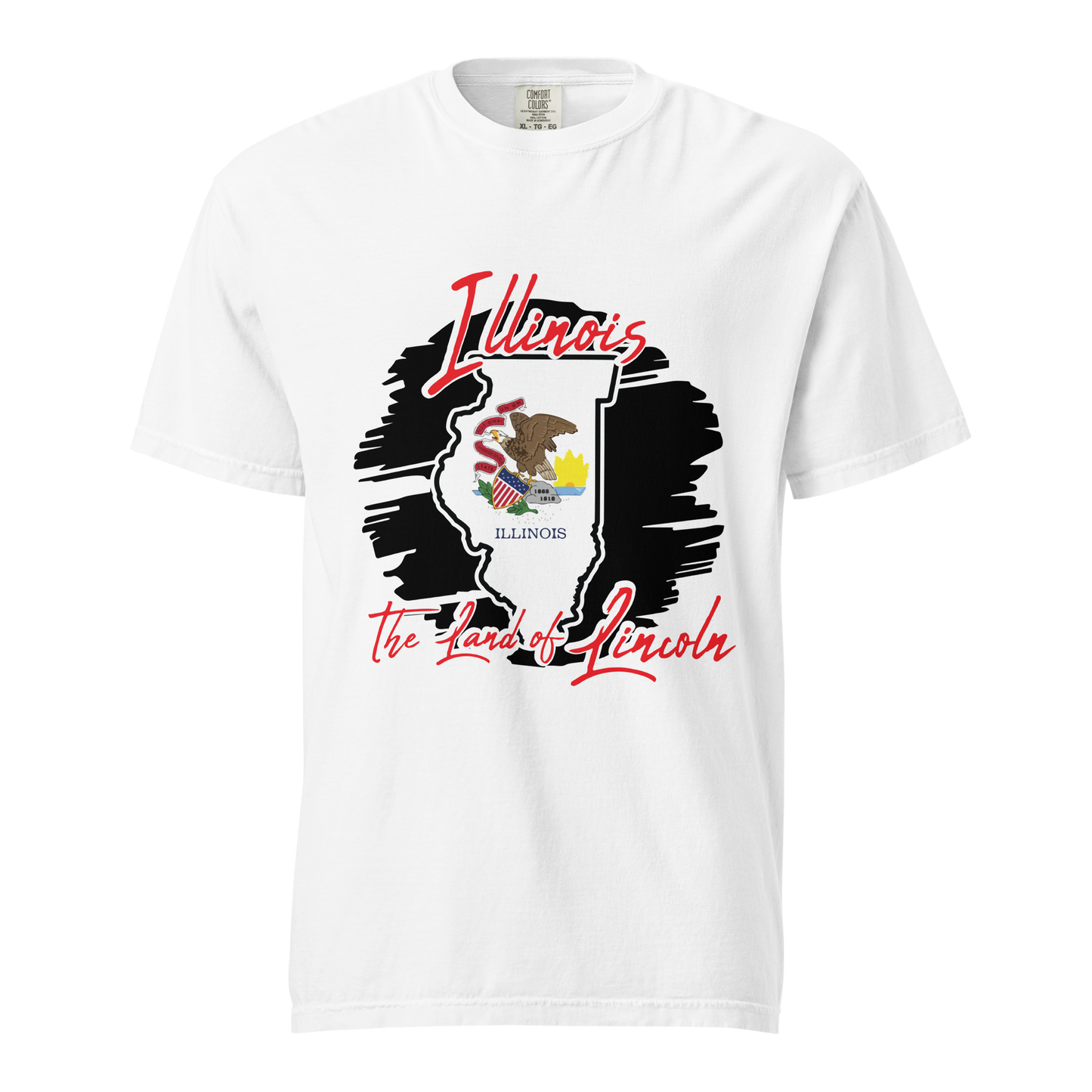 ${Illinois State (Heavyweight t-shirt)} ${USA Love Illinois State Unisex Garment-dyed t-shirt} ${xadaprints.com} ${XADA PRINTS