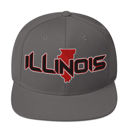 ${Illinois Baseball Cap} ${Cap with Illinois State map and Illinois name on it.} ${xadaprints.com} ${XADA PRINTS}