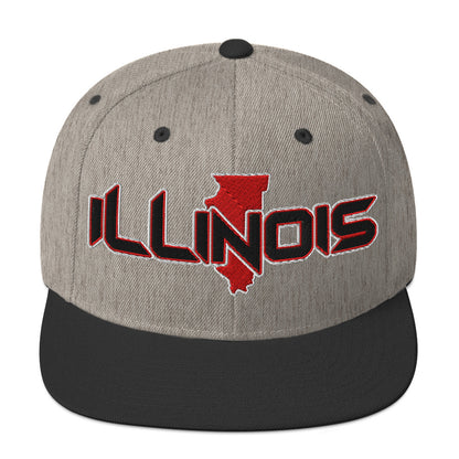 ${Illinois Baseball Cap} ${Cap with Illinois State map and Illinois name on it.} ${xadaprints.com} ${XADA PRINTS}