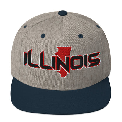 ${Illinois Baseball Cap} ${Cap with Illinois State map and Illinois name on it.} ${xadaprints.com} ${XADA PRINTS}