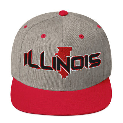 ${Illinois Baseball Cap} ${Cap with Illinois State map and Illinois name on it.} ${xadaprints.com} ${XADA PRINTS}