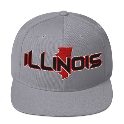 ${Illinois Baseball Cap} ${Cap with Illinois State map and Illinois name on it.} ${xadaprints.com} ${XADA PRINTS}