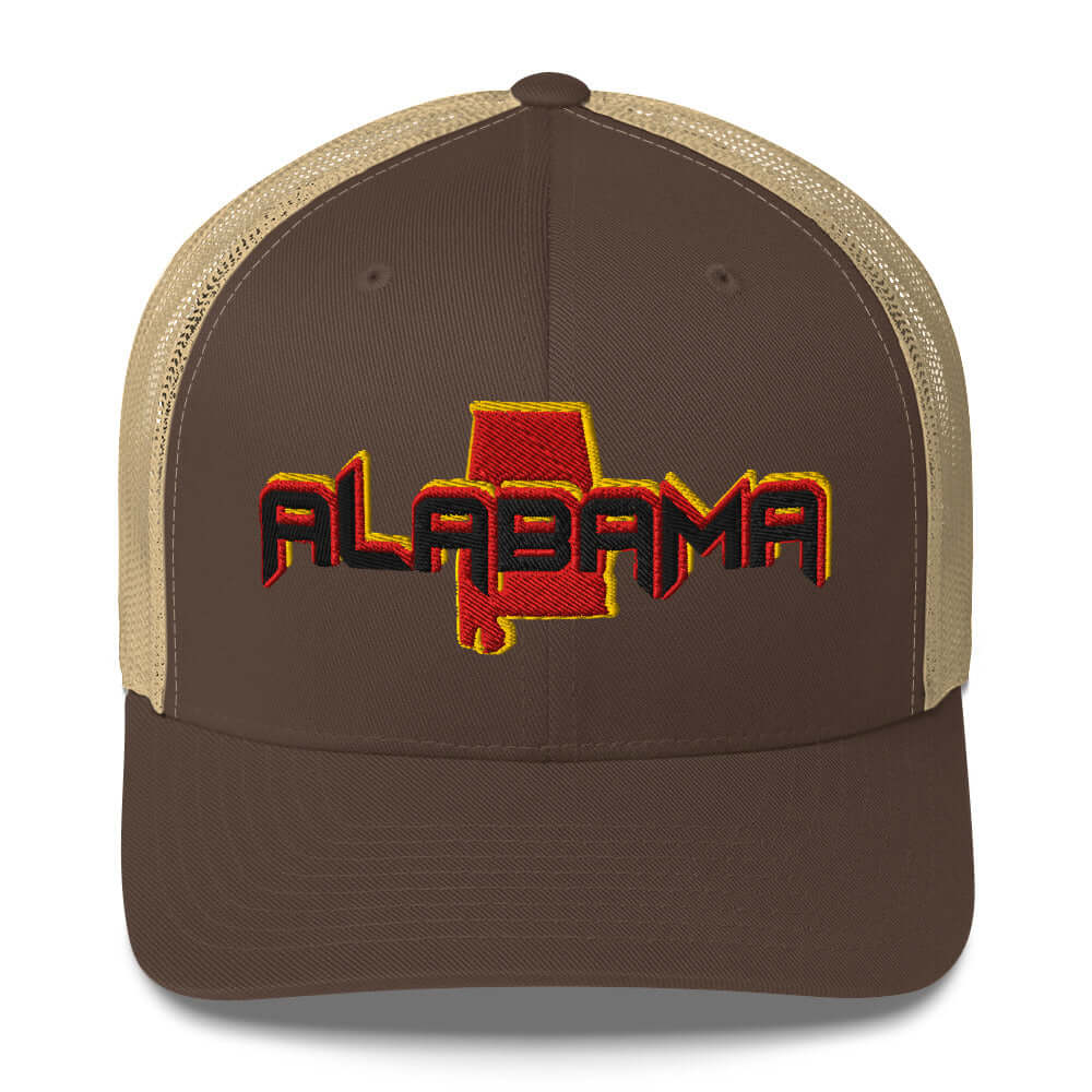 ${Alabama Trucker Cap} ${Cap with Alabama State map and Alabama name on it.} ${xadaprints.com} ${XADA PRINTS}