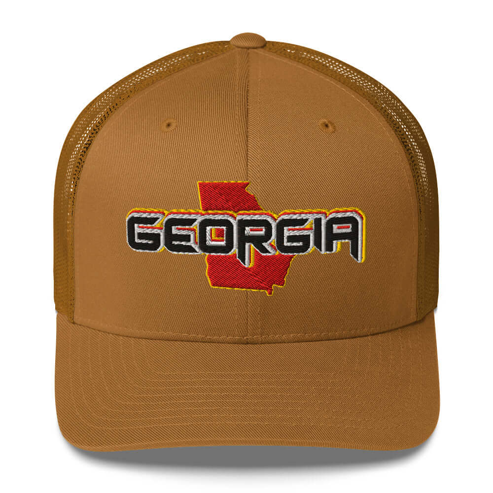 ${Georgia Baseball Cap} ${Cap with Georgia State map and Georgia name on it.} ${xadaprints.com} ${XADA PRINTS}